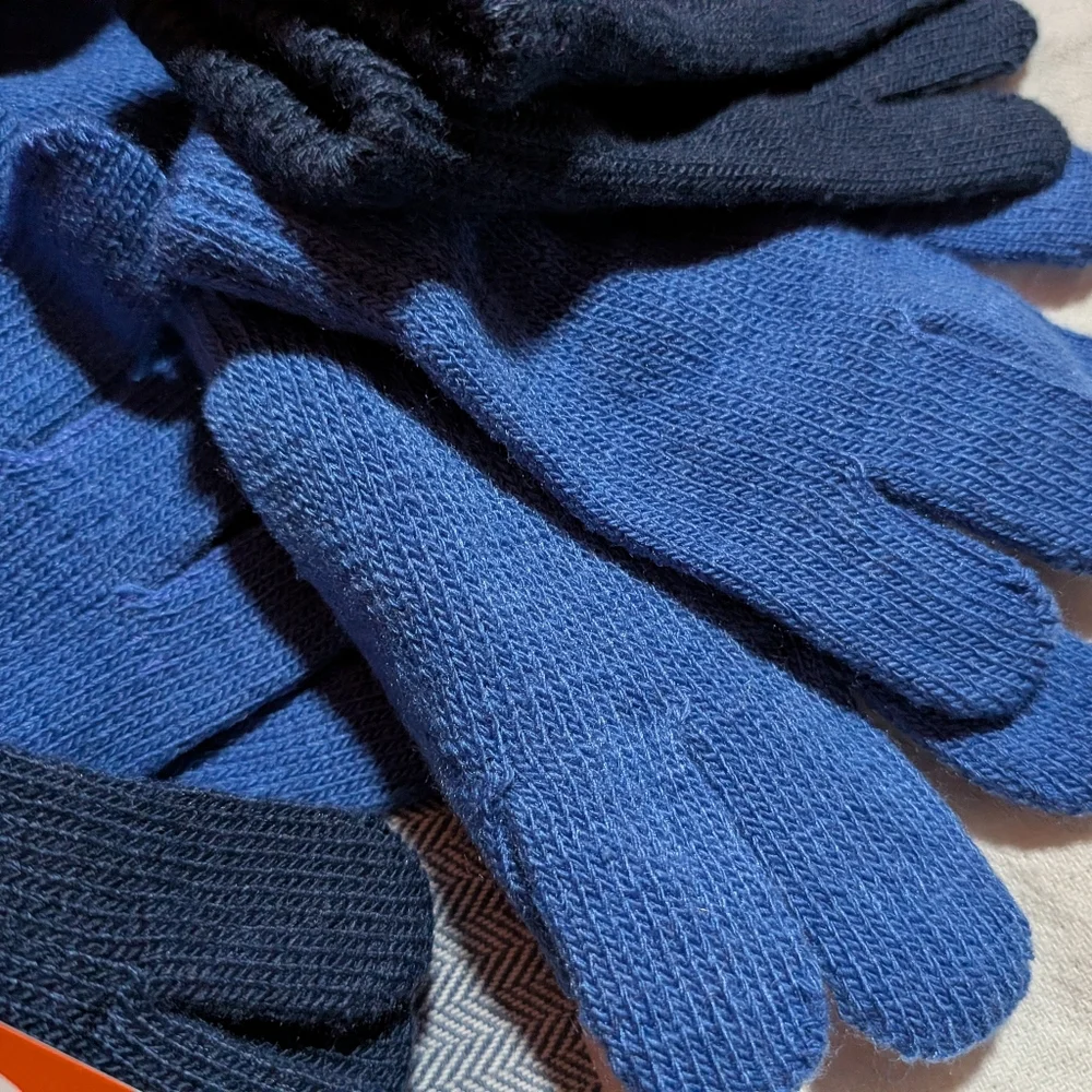 Wonder Nation Children's Blue and Navy Gloves Two Pair, One Price